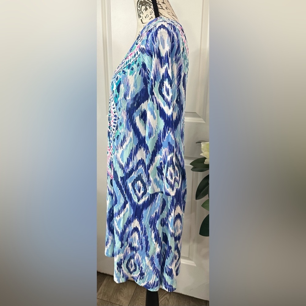 💙 Lilly Pulitzer Ophelia Swing Dress – Blue Swish “Skipped a Beach” Print 💙🌴 - Picture 10 of 16